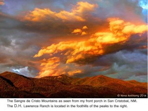 Sangre de Cristo Mountains in San Crsitobal, New Mexico, site of the historic DH Lawrence Ranch.