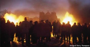 Taos Pueblo Christmas Eve Vespers at photograph by Terry Thompson